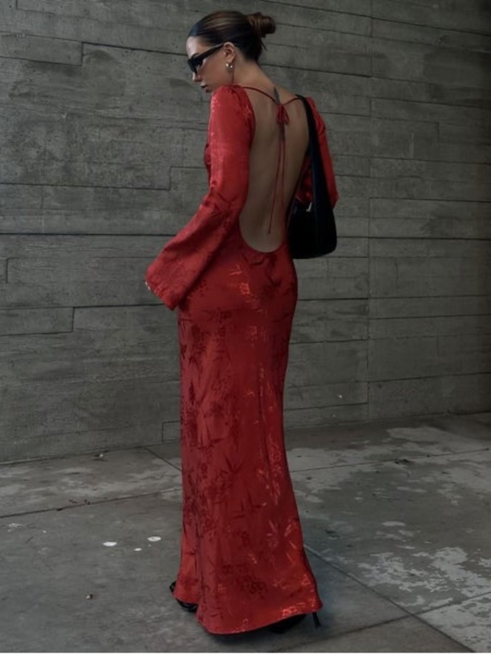 RUMORED Sweet Talker Maxi Dress with Open Back - Size Large
